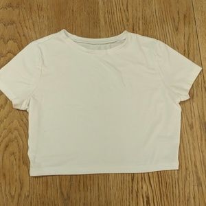 Wild Fable by Target White Crew Neck Crop Top